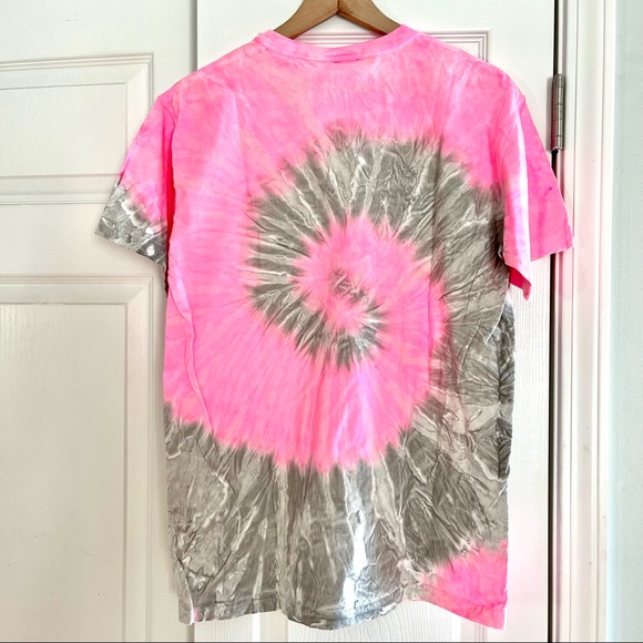Myrtle Beach Pink Gray Tie Dye Tsunami Surf Shop Souvenir Cotton T Shirt Size M - Picture 6 of 7